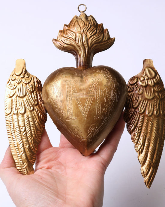 Golden Winged Heart Locket