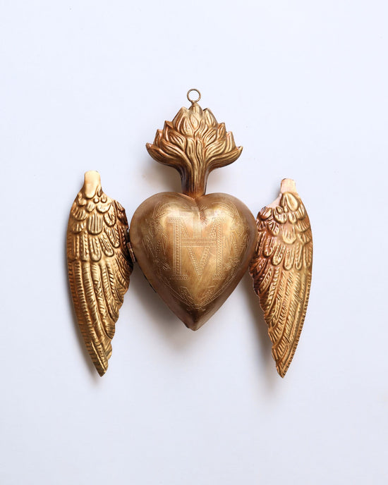 Golden Winged Heart Locket