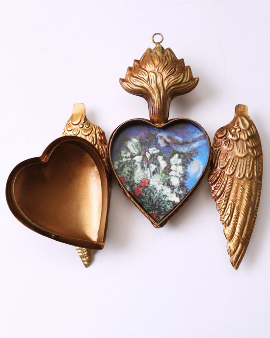 Golden Winged Heart Locket