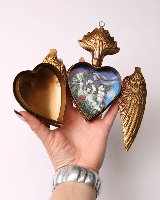 Golden Winged Heart Locket