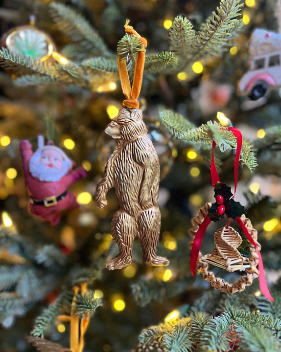 Gold Pressed Standing Bear Decoration