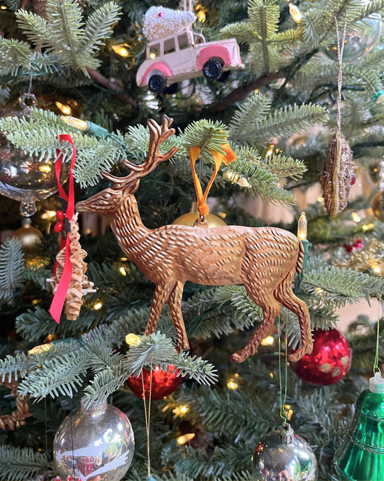 Gold Pressed Deer Decoration