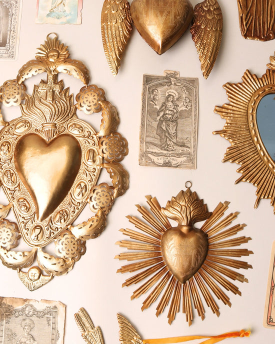 Golden Sunburst Heart Ex Voto