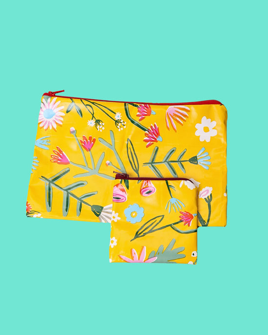 Set Of 2 Floral Mexican Oilcloth Purses