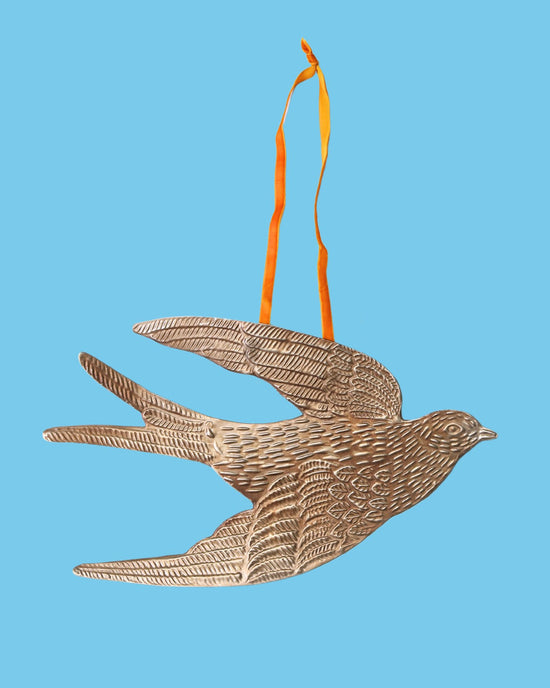 Flying Bird Decoration Antique Silver