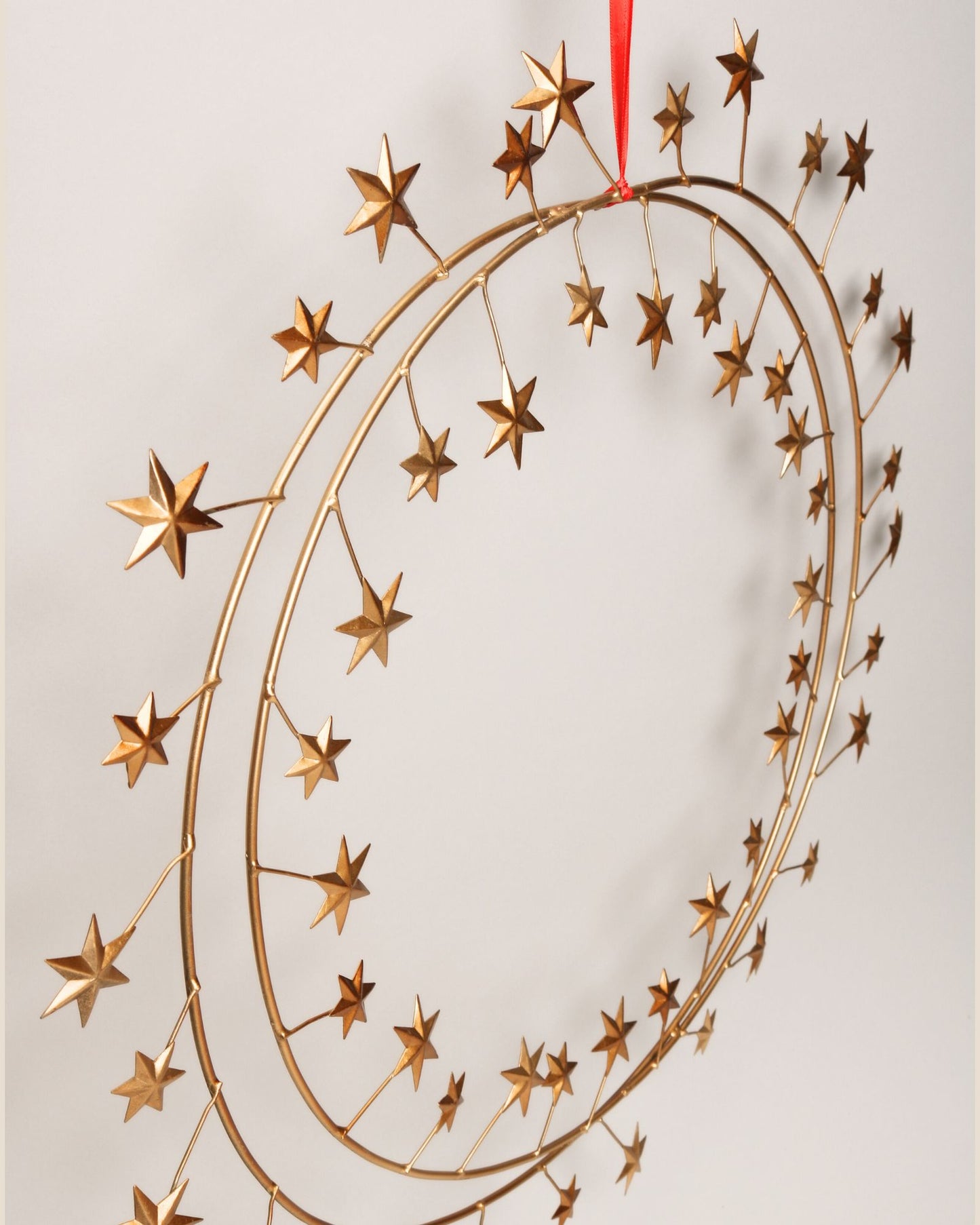 Large Golden Star hoop wreath decoration