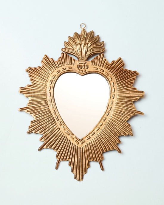 Golden Rays Heart Mirror